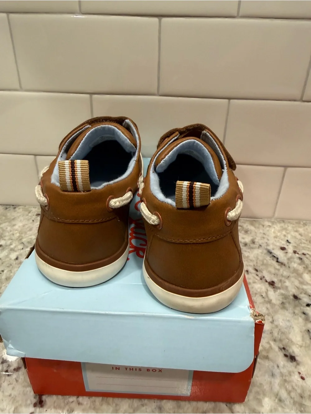 Cat & Jack Tan Brown Kids Hook-and-Loop Casual Sneakers Size 12